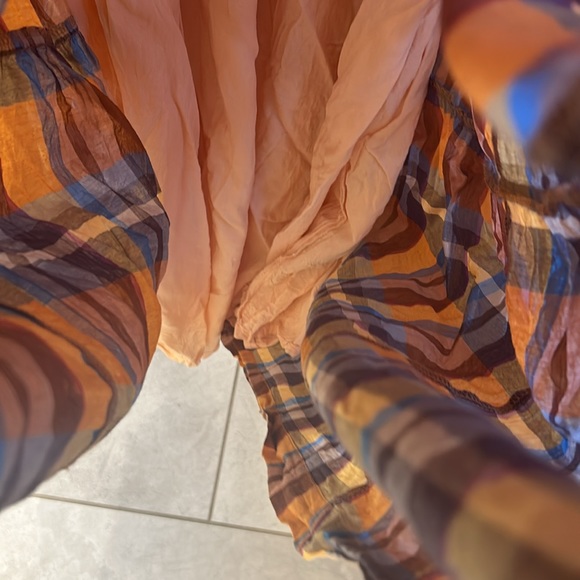 Trovata Birds of Paradis Dolores Plaid Smock Midi Dress Large L - Picture 9 of 12